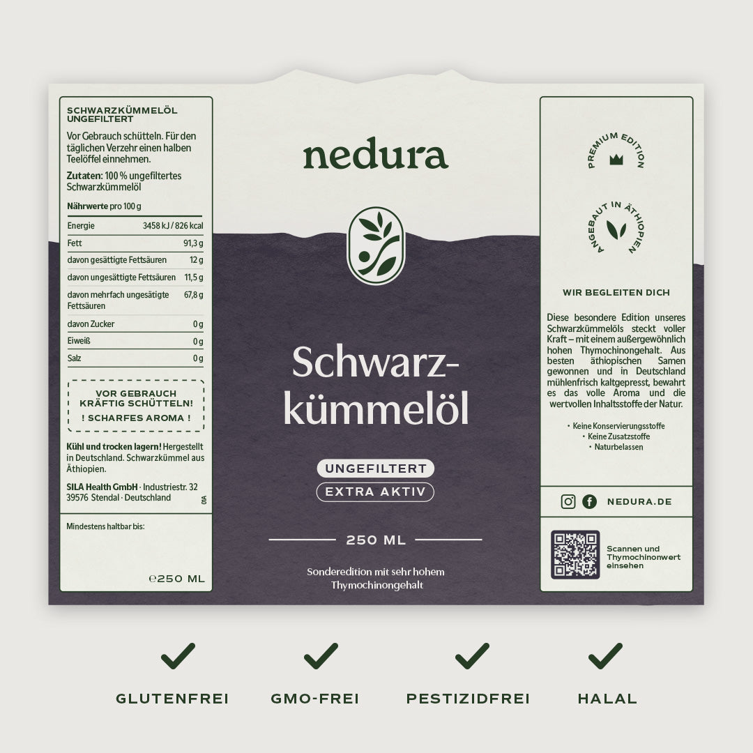 Schwarzkümmelöl extra aktiv ungefiltert