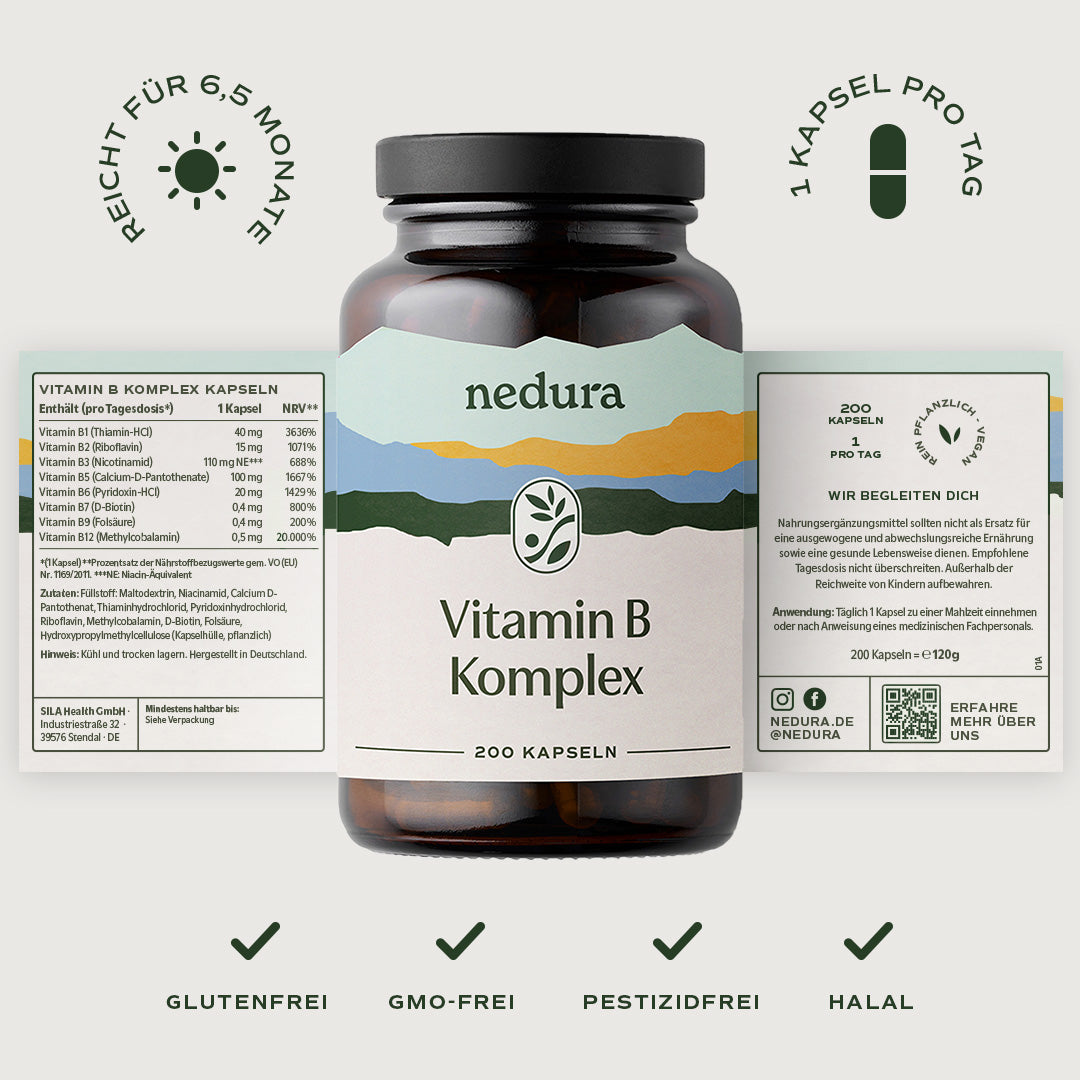 Vitamin B Komplex - 200 Kapseln