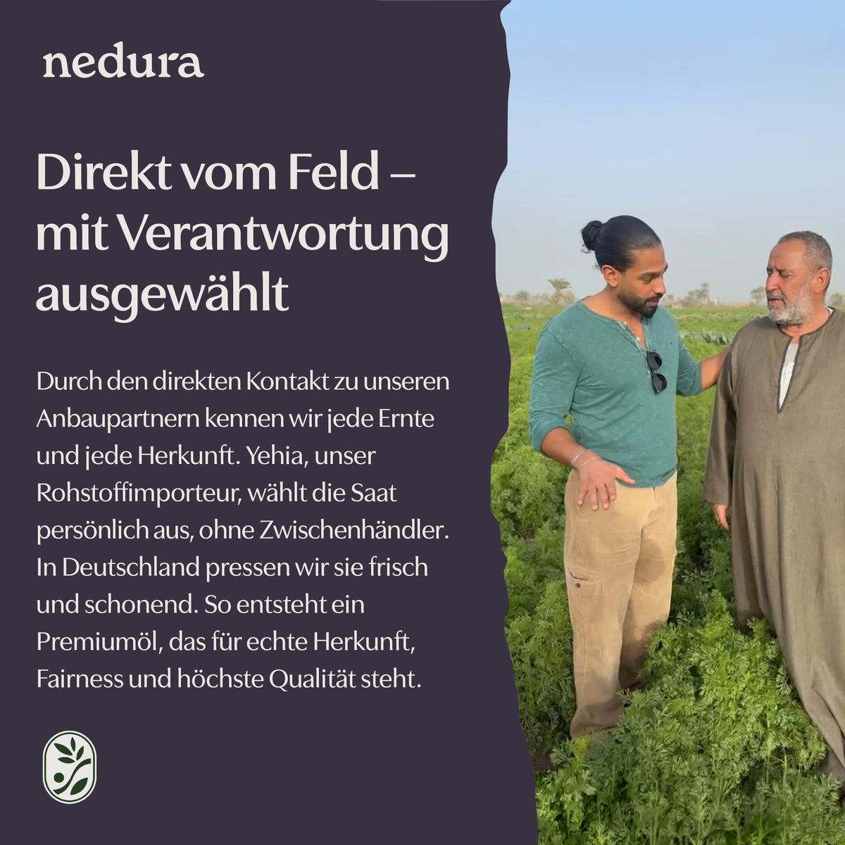 Yehia, Einkäufer bei nedura, auf dem Feld